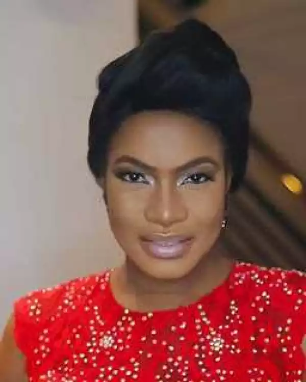 Nollywood Actress Chika Ike Steps Out Braless In A Gorgeous Red Gown [Photos]